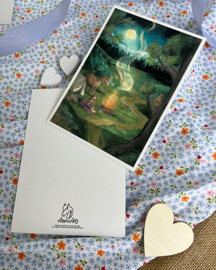 Postkarte "Am Lagerfeuer"