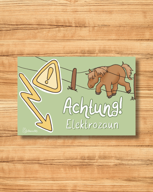 Stallschild "Achtung Elektrozaun!"
