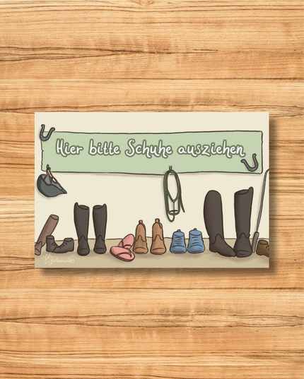 Stallschild "Schuhe ausziehen"