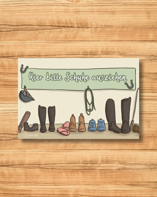 Stallschild "Schuhe ausziehen"