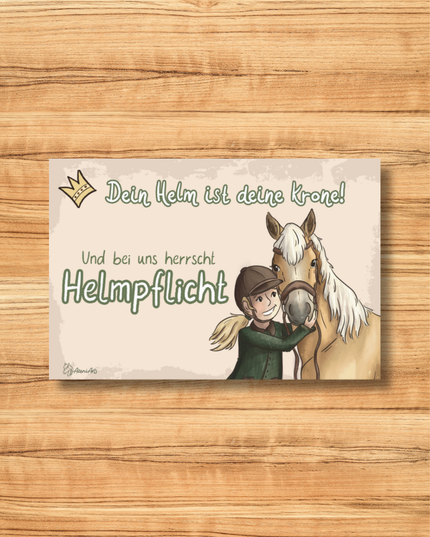 Stallschild "Helmpflicht"