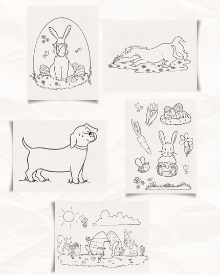 Ausmalbilder Frühling/ Ostern | AUsmalsetset zum Download