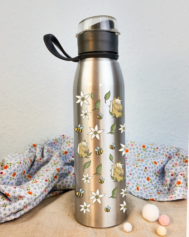 Trinkflasche mit Pferdemotiv "Bee Happy" – 650ml