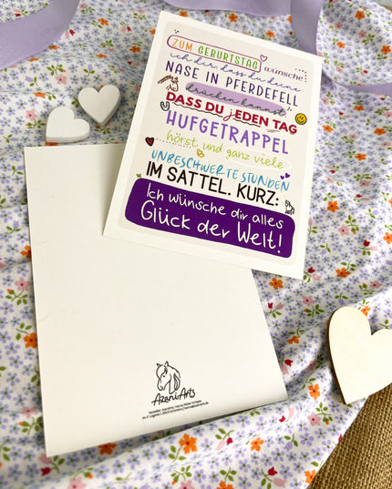 Geburtstagskarte / Postkarte "Hufgetrappel zum Geburtstag"