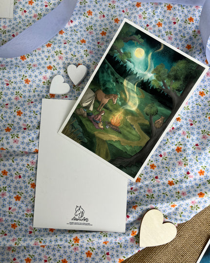 Postkarte "Am Lagerfeuer"