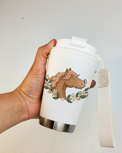 Thermosbecher mit Pferdemotiv "Schmetterlingspony" – 300ml