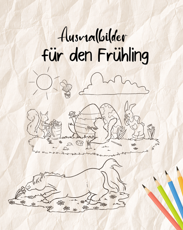 Ausmalbilder Frühling/ Ostern | AUsmalsetset zum Download