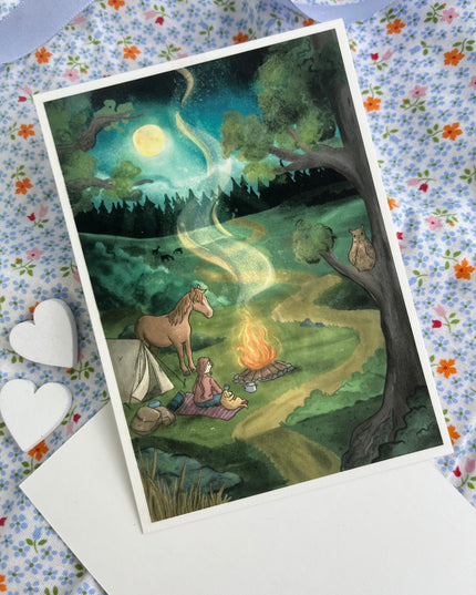 Postkarte "Am Lagerfeuer"