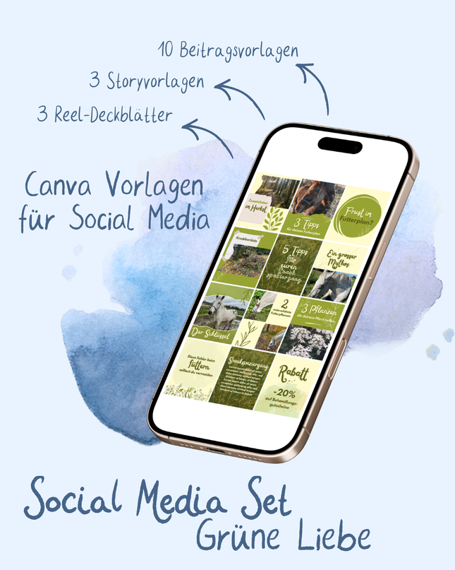 Canva Vorlagen – Social Media Set Grüne Liebe
