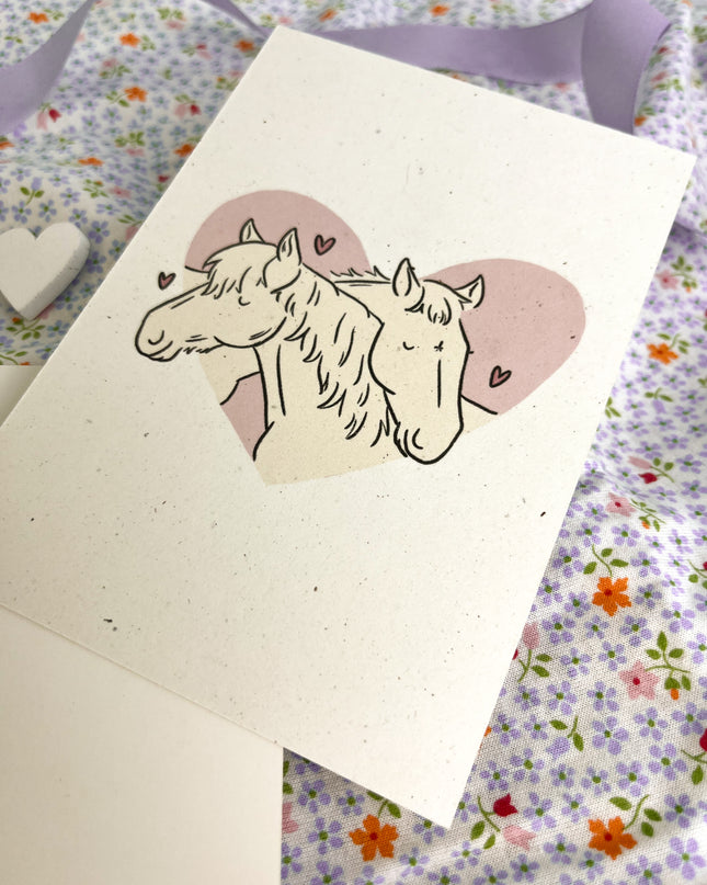 Postkarte "Herzchenpferde"