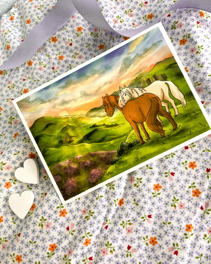 Postkarte "Frei im Sonnenuntergang"