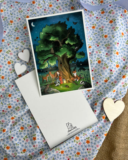 Postkarte "Am Lagerfeuer"