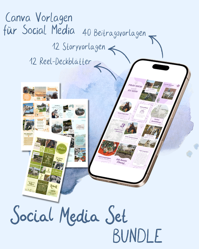 Canva Vorlagen – Social Media Sets Pferd | Bundle