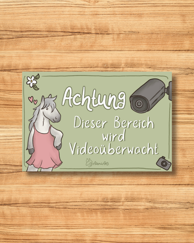 Stallschild "Achtung Videoüberwachung"