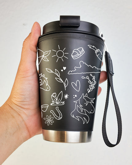 Thermosbecher mit Pferdemotiv "Pferdewelt" – 300ml