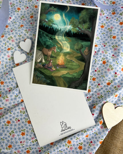 Postkarte "Am Lagerfeuer"