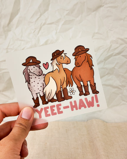 Bügelbild mit Pferdemotiv – DTF Transfer "Cowboys"
