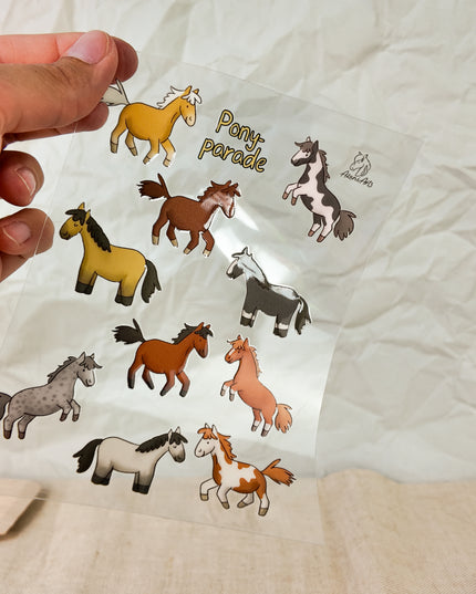 Rub-On Sticker mit Pferdemotiv "Ponyparade"