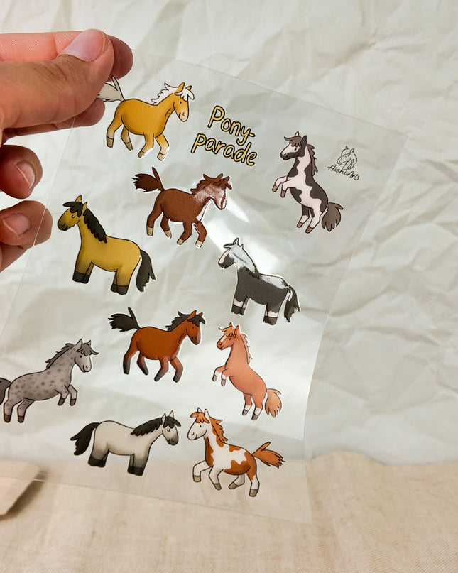 Rub-On Sticker mit Pferdemotiv "Ponyparade"