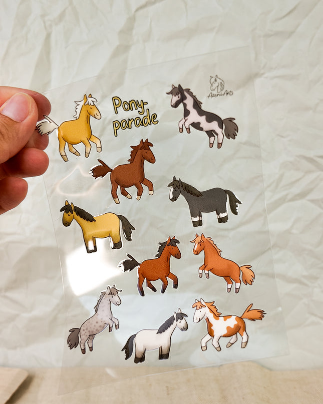 Rub-On Sticker mit Pferdemotiv "Ponyparade"
