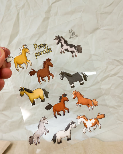 Rub-On Sticker mit Pferdemotiv "Ponyparade"