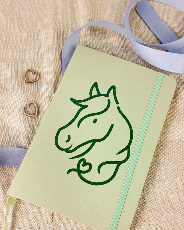 Notizbuch mit Pferdemotiv – A5, liniert "Ponyherz"