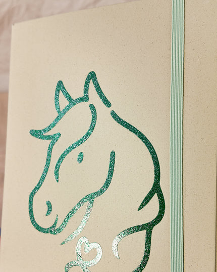 Notizbuch mit Pferdemotiv – A5, liniert "Ponyherz"