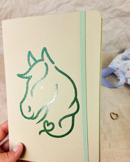 Notizbuch mit Pferdemotiv – A5, liniert "Ponyherz"