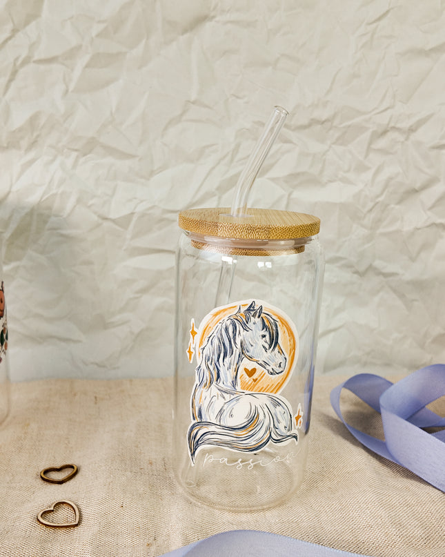 Trinkglas mit Pferdemotiv "Mystic Horse" – 470ml Borosilikatglas