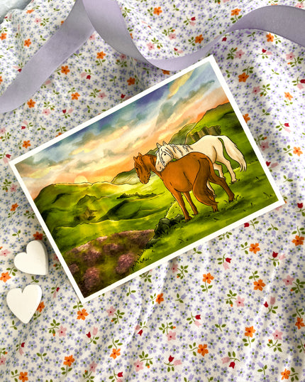 Postkarte "Frei im Sonnenuntergang"