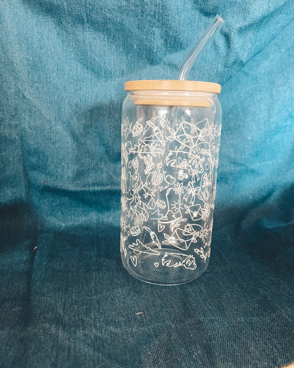 Trinkglas mit Pferdemotiv "Pferdewelt" – 470ml Borosilikatglas