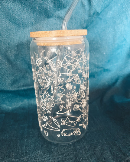Trinkglas mit Pferdemotiv "Pferdewelt" – 470ml Borosilikatglas