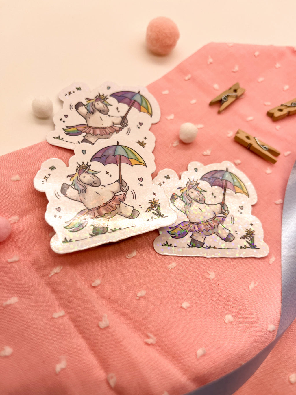 Glitzersticker "Regenbogeneinhorn"