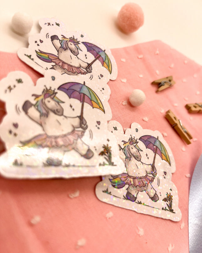 Glitzersticker "Regenbogeneinhorn"