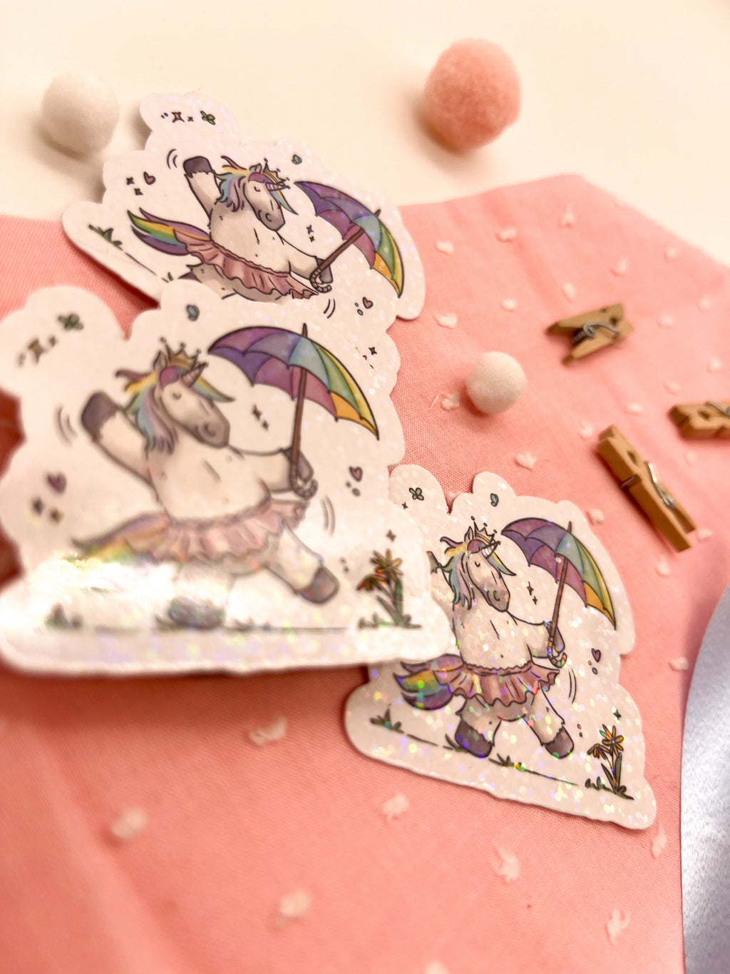 Glitzersticker "Regenbogeneinhorn"