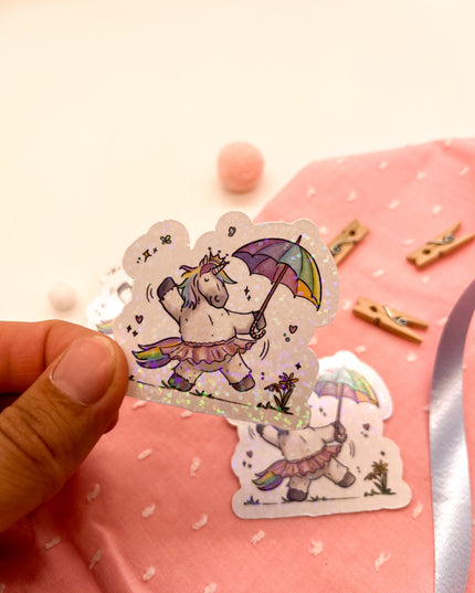 Glitzersticker "Regenbogeneinhorn"