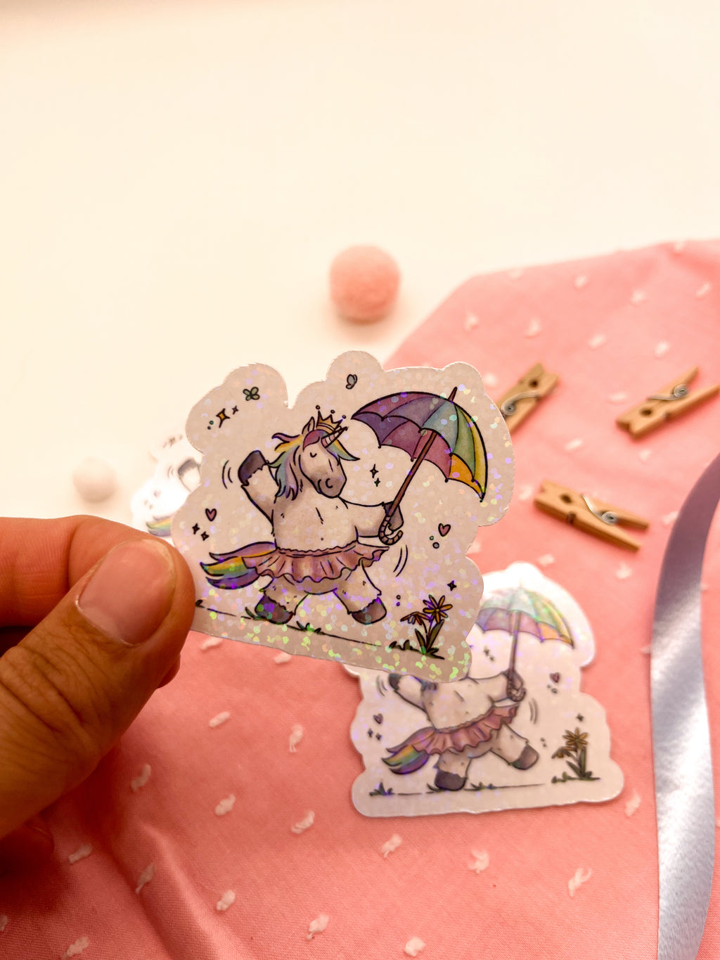 Glitzersticker "Regenbogeneinhorn"