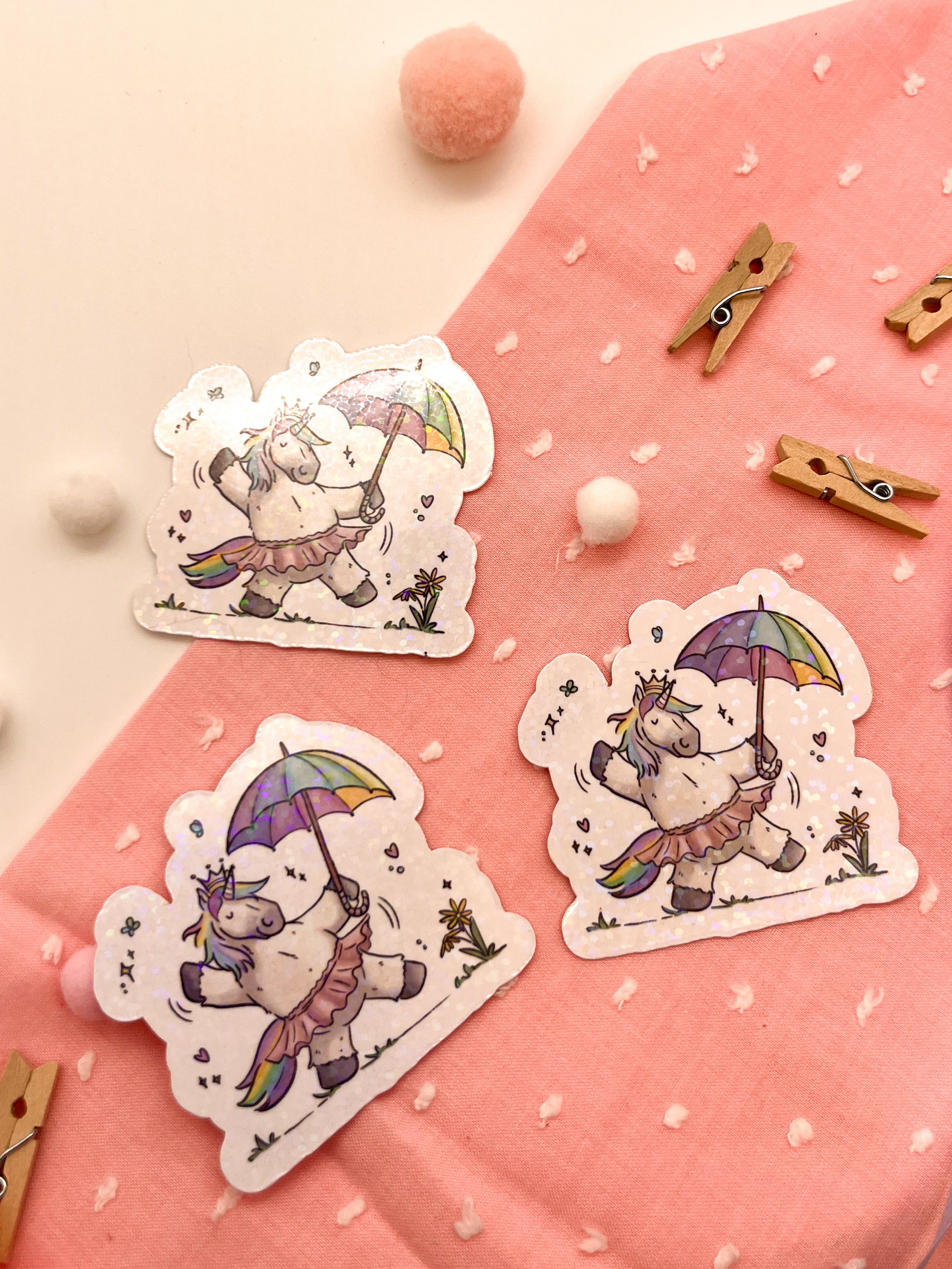 Glitzersticker "Regenbogeneinhorn"