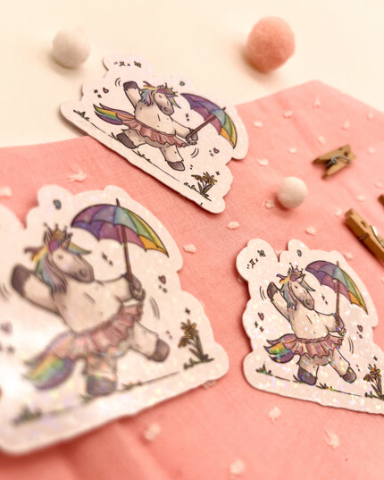 Glitzersticker "Regenbogeneinhorn"