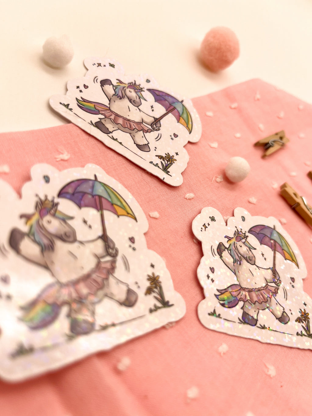 Glitzersticker "Regenbogeneinhorn"