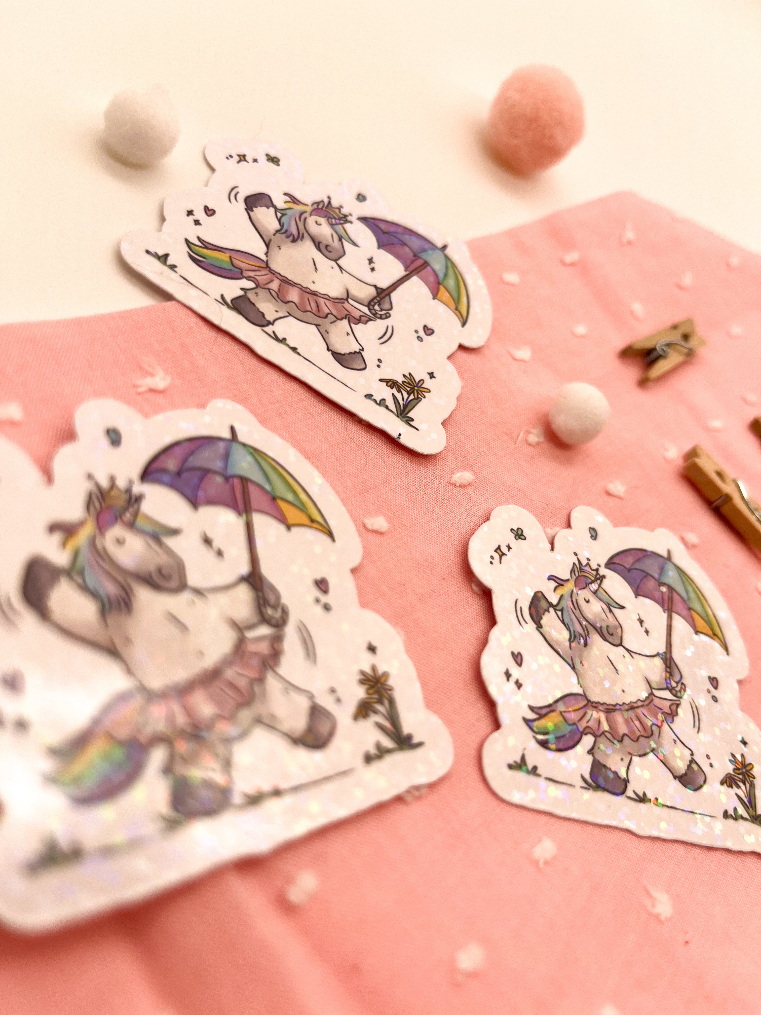Glitzersticker "Regenbogeneinhorn"