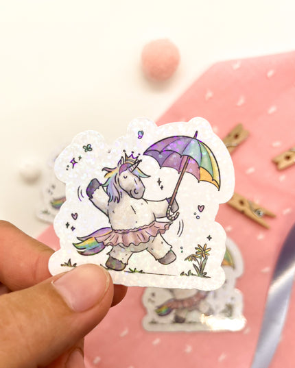 Glitzersticker "Regenbogeneinhorn"