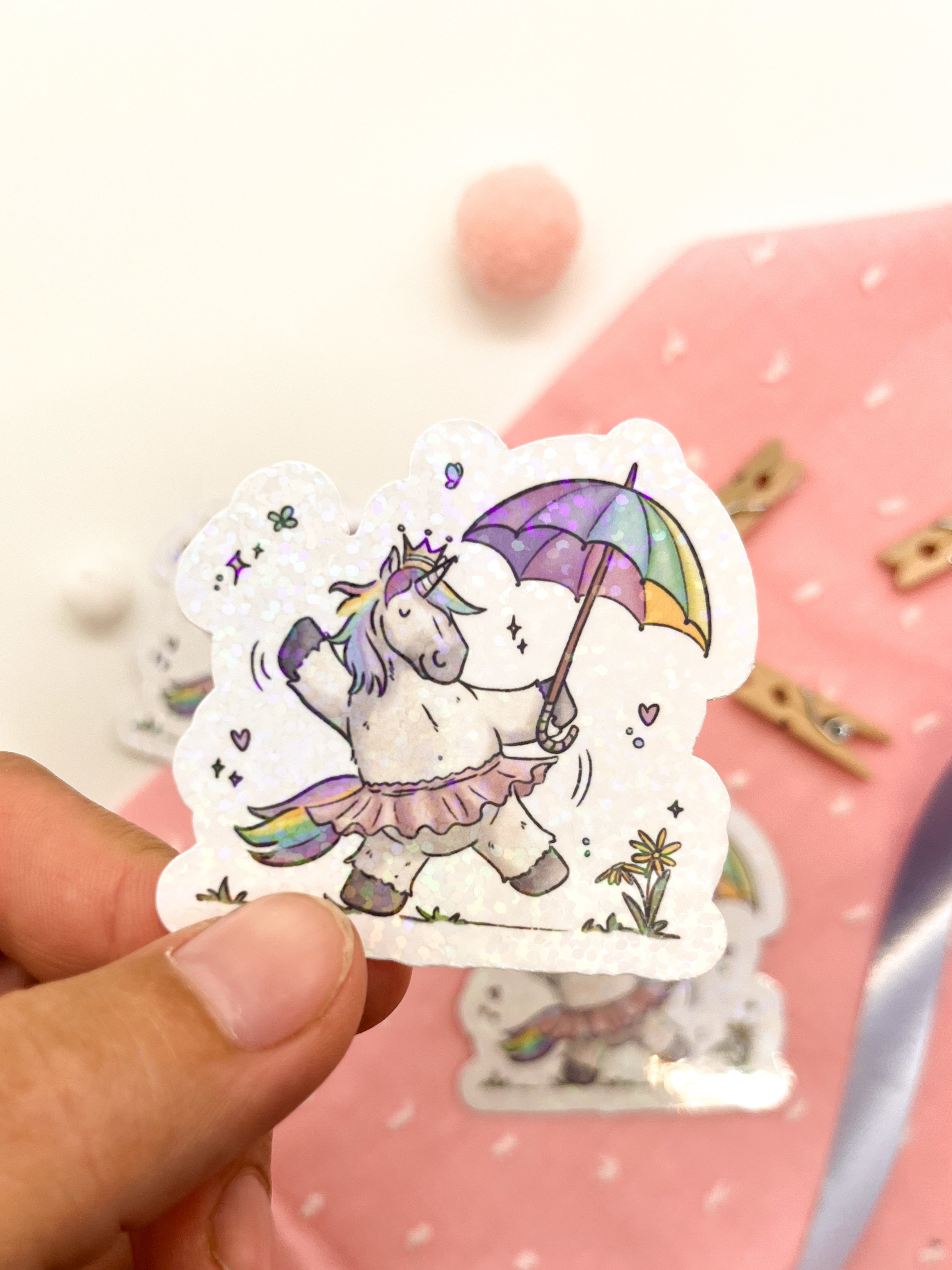 Glitzersticker "Regenbogeneinhorn"