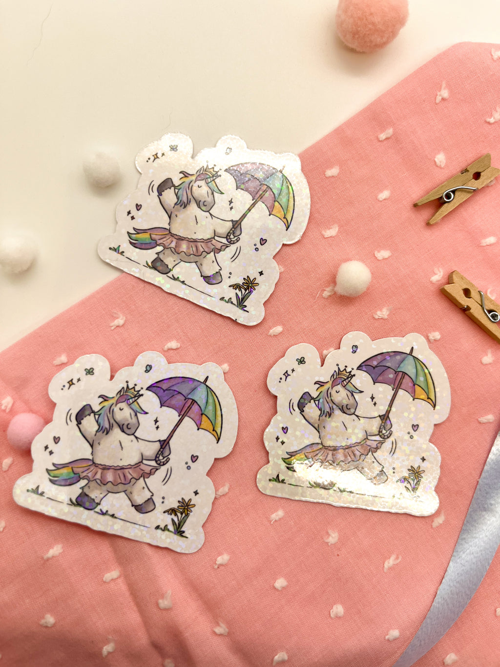 Glitzersticker "Regenbogeneinhorn"