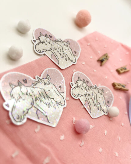 Glitzersticker "Herzchenpferde"