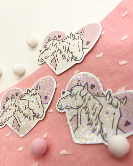 Glitzersticker "Herzchenpferde"