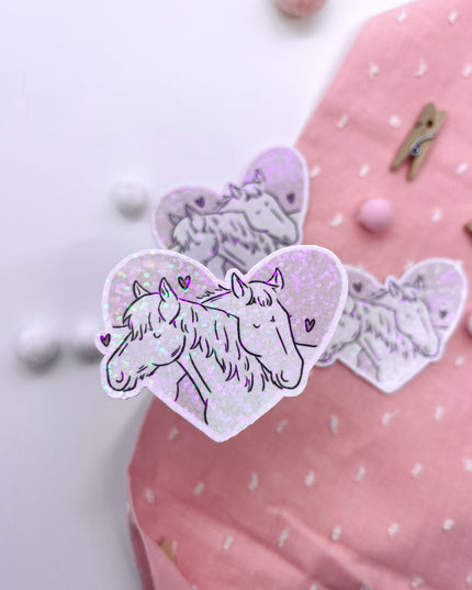 Glitzersticker "Herzchenpferde"