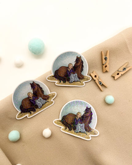 Glitzersticker "Bücherpony"