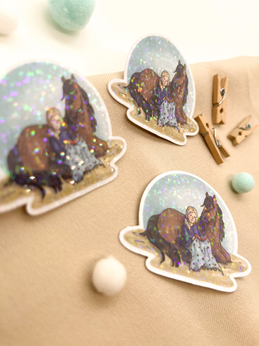 Glitzersticker "Bücherpony"