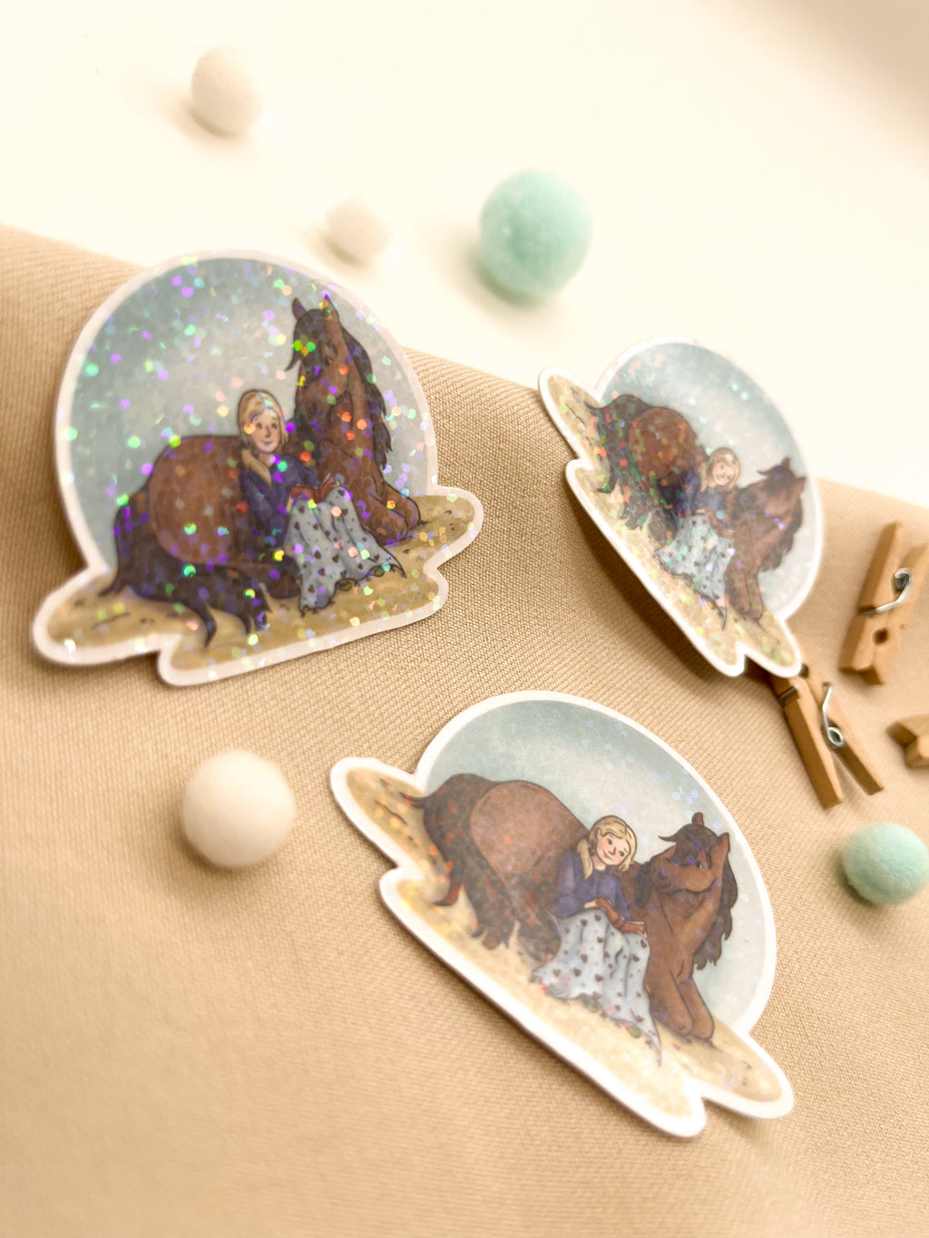 Glitzersticker "Bücherpony"